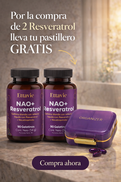 Ettavie: 2 Resveratrol + 1 pastillero GRATIS